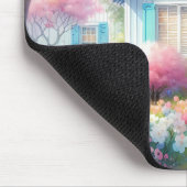 Blossom Lane Blue Cottage-Garten Mousepad (Ecke)