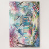 Blossom Lane Blue Cottage-Garten Puzzle (Vertikal)