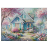 Blossom Lane Blue Cottage Garten Schneidebrett (Vorderseite)