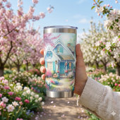 Blossom Lane Blue Cottage Garten Thermobecher