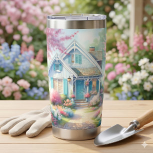 Blossom Lane Blue Cottage Garten Thermobecher