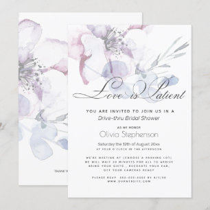 Blossom Love ist geduldig  Drive Thru Brautparty Einladung