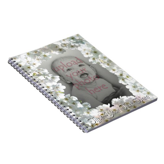 Blossom Notebook personalize White Blume Book Notizblock (Rechte Seite)