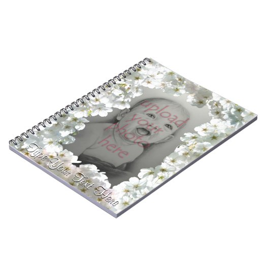 Blossom Notebook personalize White Blume Book Notizblock (Linke Seite)