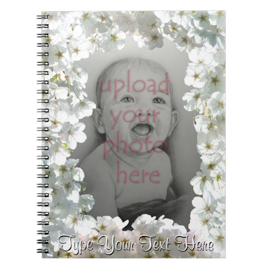 Blossom Notebook personalize White Blume Book Notizblock (Vorderseite)
