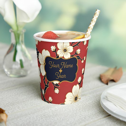 Blossom Nouveau | Elegant Floral Custom Pappbecher
