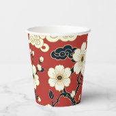 Blossom Nouveau | Elegant Floral Custom Pappbecher (Rückseite)