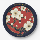 Blossom Nouveau | Elegant Floral Custom Pappteller (Vorderseite)