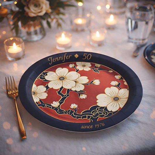 Blossom Nouveau | Elegant Floral Custom Pappteller