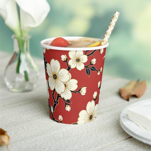 Blossom Nouveau | Elegante Blumenmuster Pappbecher (In Situ)