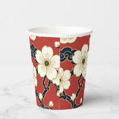 Blossom Nouveau | Elegante Blumenmuster Pappbecher (Rechts)