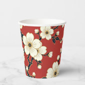 Blossom Nouveau | Elegante Blumenmuster Pappbecher (Vorderseite)