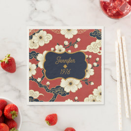 Blossom Nouveau | Elegante Florale Eigenanfertigun Serviette
