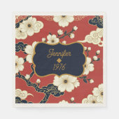 Blossom Nouveau | Elegante Florale Eigenanfertigun Serviette (Vorderseite)
