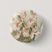 Blossom Orchids Vintage Malerei Button (Vorderseite)