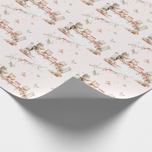 Blossom-Party mit Katzen Geschenkpapier (Ecke)