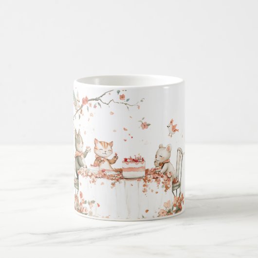 Blossom-Party mit Katzen Kaffeetasse (Mittel)