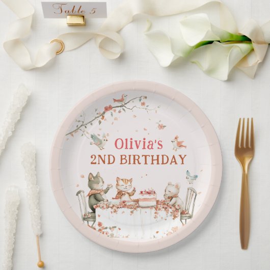 Blossom-Party mit Katzen Pappteller (Hochzeit)