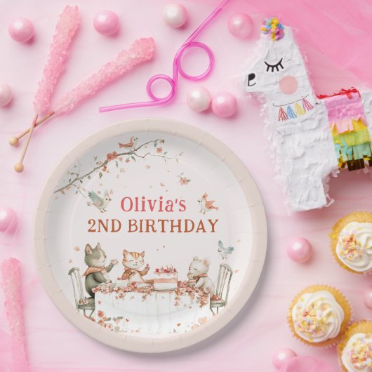 Blossom-Party mit Katzen Pappteller (Party)