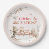 Blossom-Party mit Katzen Pappteller (Vorderseite)