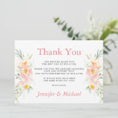 Blossom Peach Wedding Vielen Dank Karten (Stehend Vorderseite)