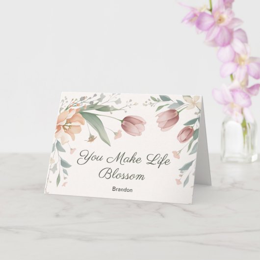 Blossom Personalisierte Muttertags-Grußkarte Karte (Orchidee)