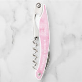 Blossom Pink Watercolor Hochzeit Vielen Dank für I Kellnermesser (Vorderseite)