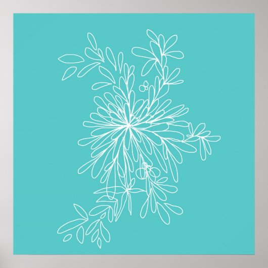 Blossom Pop Aqua Poster (Vorne)