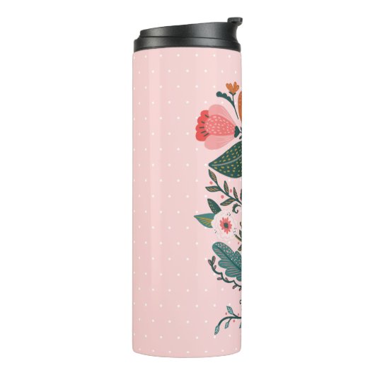 Blossom & Roots Folkloregarten Blumengarten Rosa Thermosbecher (Nach links gedreht)