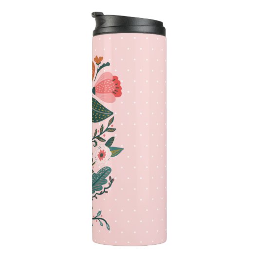 Blossom & Roots Folkloregarten Blumengarten Rosa Thermosbecher (Nach rechts gedreht)