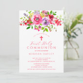 Blossom Segnungen Erste Kommunion Einladung (Stehend Vorderseite)