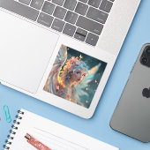 Blossom Seraph - Engel der Frühlingsgraue Aufkleber (Laptop mit iPhone)