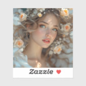 Blossom Seraph - Engel der Frühlingsgraue Aufkleber (Blatt)