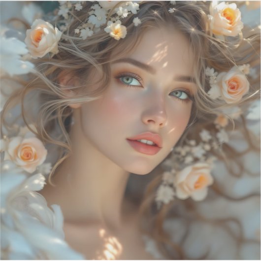 Blossom Seraph - Engel der Frühlingsgraue Aufkleber (Vorderseite)