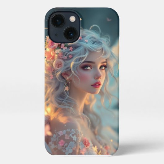 Blossom Seraph - Engel der Frühlingsgraue iPhone Hülle (Rückseite)