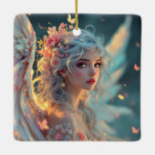 Blossom Seraph - Engel der Frühlingsgraue Keramikornament (Rückseite)