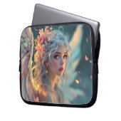 Blossom Seraph - Engel der Frühlingsgraue Laptopschutzhülle (Vorderseite Links)