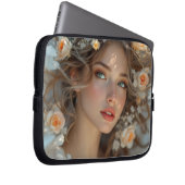 Blossom Seraph - Engel der Frühlingsgraue Laptopschutzhülle (Vorne Rechts)