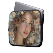 Blossom Seraph - Engel der Frühlingsgraue Laptopschutzhülle (Vorderseite Links)