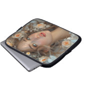 Blossom Seraph - Engel der Frühlingsgraue Laptopschutzhülle (Vorne Knopf)