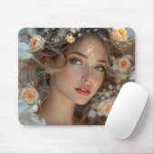 Blossom Seraph - Engel der Frühlingsgraue Mousepad (Mit Mouse)