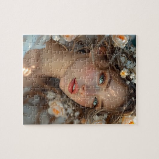 Blossom Seraph - Engel der Frühlingsgraue Puzzle (Horizontal)