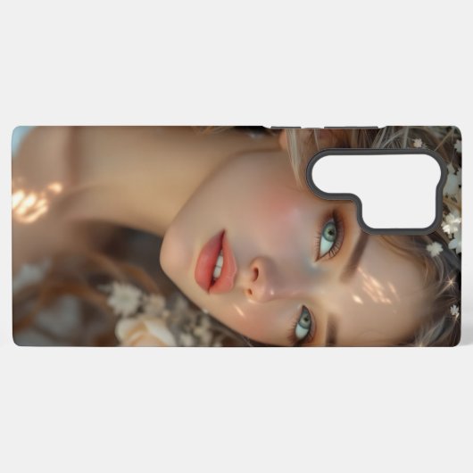 Blossom Seraph - Engel der Frühlingsgraue Samsung Galaxy Hülle (Rückseite (Horizontal))