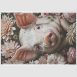 Blossom Snout Pig Pink Blume Decoupage Seidenpapier