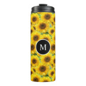 Blossom Sonnenblumen und Monogramm Thermosbecher (Vorderseite)