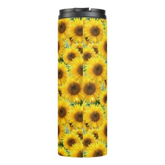 Blossom Sonnenblumen und Monogramm Thermosbecher (Rückseite)