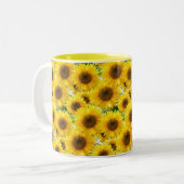 Blossom Sonnenblumen Zweifarbige Tasse (Vorderseite Links)