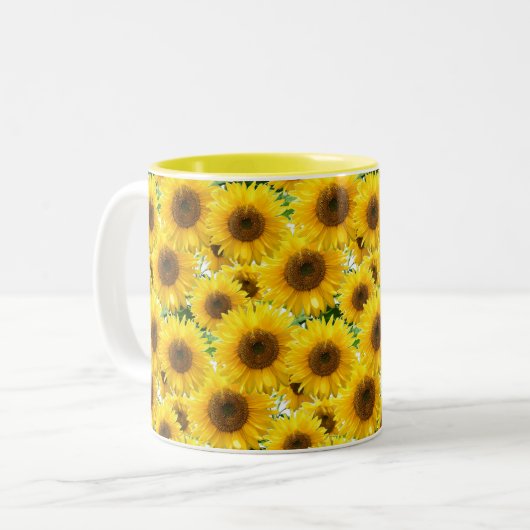 Blossom Sonnenblumen Zweifarbige Tasse (Vorderseite Links)