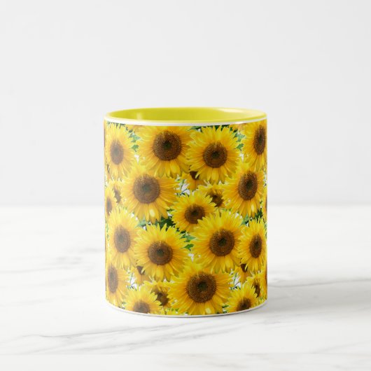Blossom Sonnenblumen Zweifarbige Tasse (Mittel)