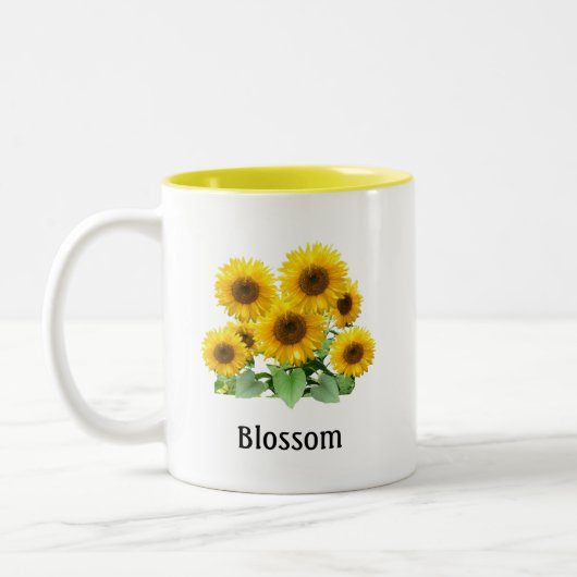 Blossom Sonnenblumen Zweifarbige Tasse (Links)